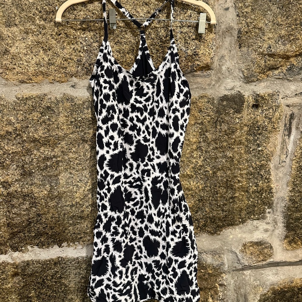 Outdoor Voices Black and White Patterned Bodysuit